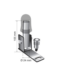 Fix-6, Staffa con perno e spinotto DIN per luce di segnalazione, attacco tubolare 2