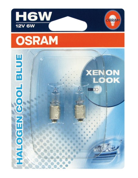 12V Cool Blue - H6W - 6W - BAX9s - 2 pz  - Blister