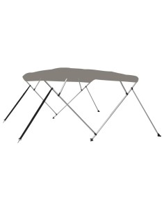 Bimini di Prua con Tendalino 4 Archi Grigio 243x180x137 cm 2