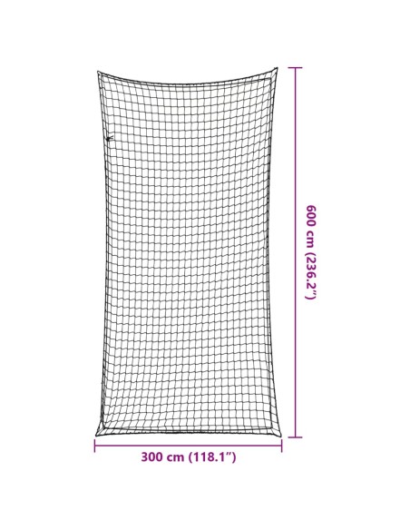 Rete per Rimorchio con Corda Elastica Nero 6x3 m in PP