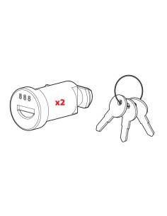 Set 2 cilindri serratura serie N e 3 chiavi