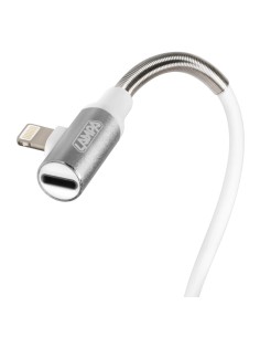 Cavo 90° Usb   Apple 8 Pin + adattatore auricolari - 200 cm - Bianco 2