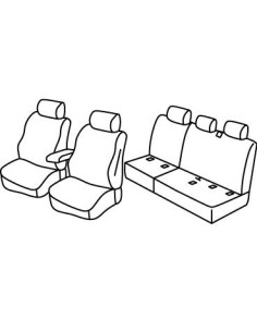 Set coprisedili Superior - Nero/Grigio - compatibile per Volkswagen Caddy Life (09/15 12/20)