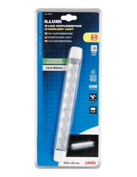 Illumi, luce ingombro - 9 Led - 12/24V - Bianco - 1 funzione