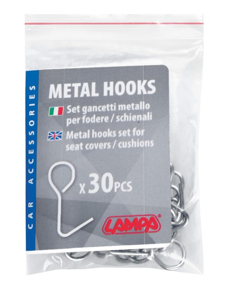 Set gancetti metallo per fodere/schienali - 30 pz