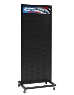 Carrello espositore con ruote spazzole tergicristallo 2