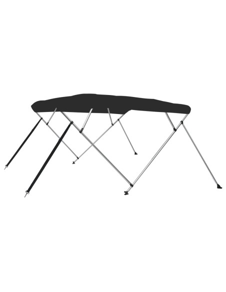 Bimini di Prua con Tendalino 4 Archi Nero 243x196x137 cm