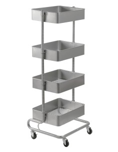 Utility Trolley 4, carrello espositore multiuso a 4 ripiani