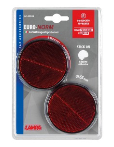 Euro-Norm, catarifrangenti rotondi - Ø 65 mm - Rosso 2