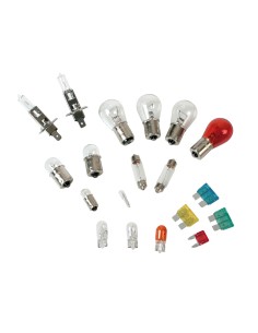 Kit lampade di ricambio 19 pz, alogena 2x H1 - 12V