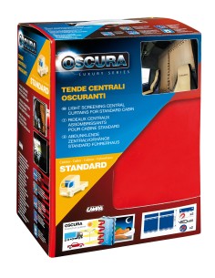 Oscura, tende centrali per camion, cabina standard - Rosso