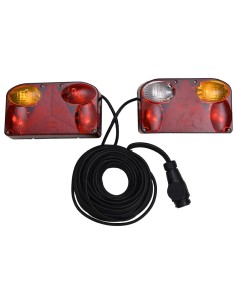 Luci per Rimorchio 2 pz Rosso 23x6x13 cm 12V Lampadina Classica