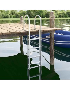 Scala da Dock a 5 Gradini Argento 45 ×11,5 ×190 cm Alluminio