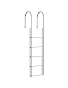 Scala da Dock a 5 Gradini Argento 45 ×11,5 ×190 cm Alluminio 2