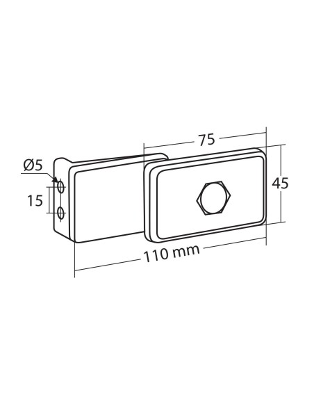 Luce ingombro con catarifrangente e staffa - 1 Led - 12/24V - Bianco