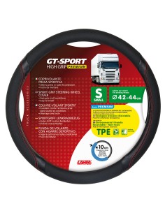 GT-Sport, coprivolante in Skeentex - S - Ø 42/44 cm - Nero/Rosso