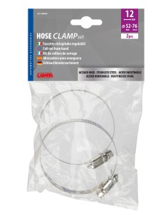 Fascette stringitubo in acciaio inox - set 2 pz - ↔ 12 mm - Ø 52-76 mm 2