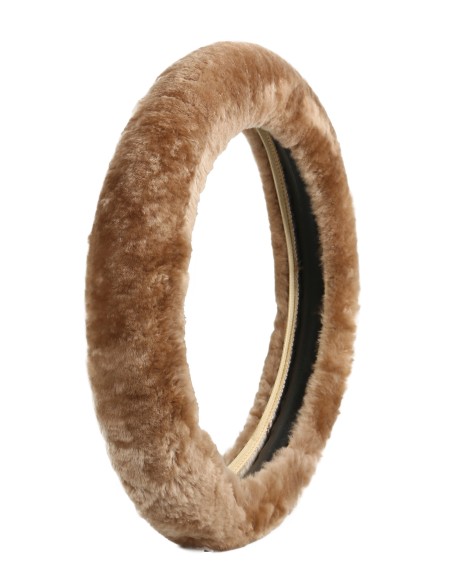 Comfort Wheel, coprivolante elasticizzato in vera pelliccia - Naturale - Ø 35-42 cm