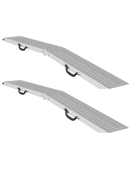 Ramp di Carico 2 pcs Argento 185 x 22,5 x 4,5 cm