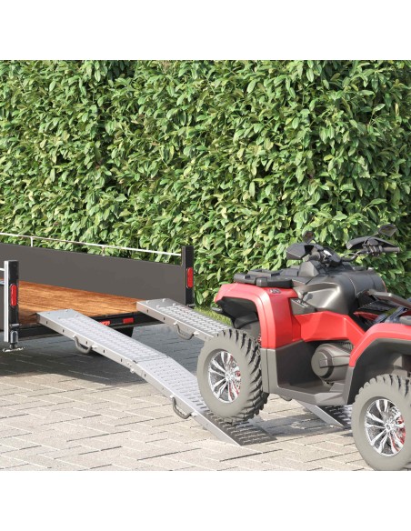 Ramp di Carico 2 pcs Argento 166 x 22,5 x 4,5 cm