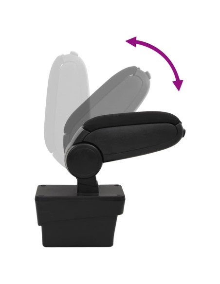 Bracciolo per Auto Nero 17x40x(31-49) cm in ABS