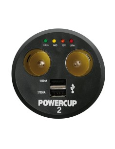 Power cup 2, multipresa con Usb e tester batteria, 12V 2