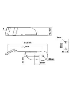 Staffa per antenna CB - Attacco montante - compatibile per  Mercedes Actros MP4 (09/11 09/19) -  Mercedes Actros MP5 (10/19 ) - 2