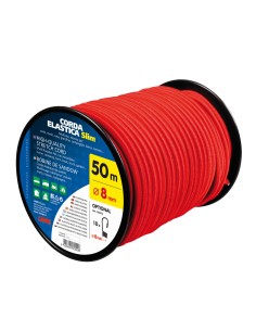 Corda elastica in bobina - Ø 8 mm - 50 m - Rosso