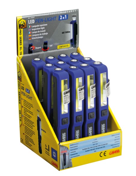 GL-10, lampada ispezione a Led con torcia - Display 12 pz