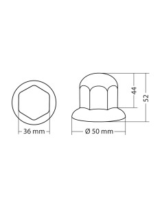 Copribulloni cromati in ABS - Ø 27 mm - Set 8 pz 2