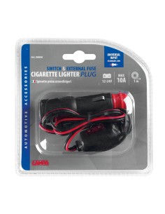 Spinotto per presa accendisigari con fusibile esterno - 12/24V 2
