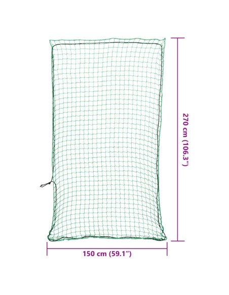 Rete per Rimorchio con Corda Elastica Verde 2,7x1,5 m in PP