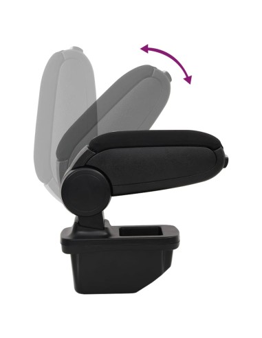 Bracciolo per Auto Nero 14x33x(30-45,5) cm in ABS