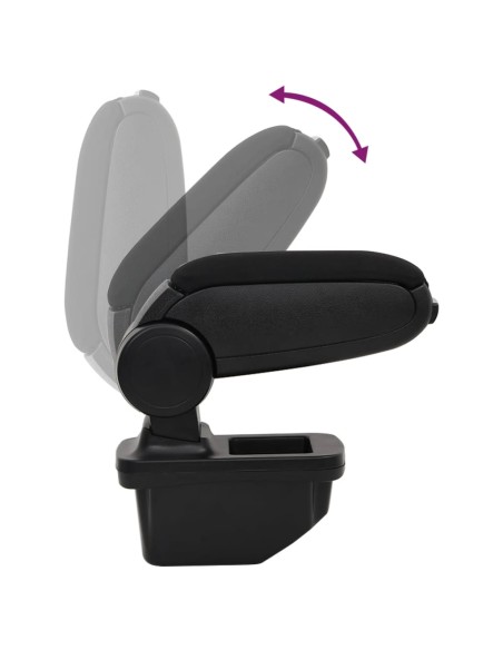 Bracciolo per Auto Nero 14x33x(30-45,5) cm in ABS