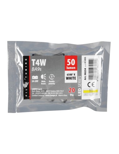 24/28V Led Series - 2 SMD x 3 chips - (T4W) - BA9s - 20 pz  - Busta - Bianco - Doppia polarità
