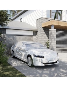 Mezza Copertura Auto con Ganci Argento M