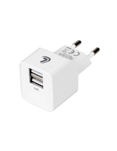 Linea Essentials, caricabatteria da rete con 2 porte Usb (A+A) - 2400 mA - 12W - 220/240 VAC