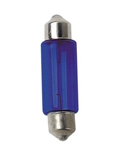 12V Lampada siluro - (C10W) - 11x35 mm - 10W - SV8,5-8 - 2 pz  - D/Blister - Blu