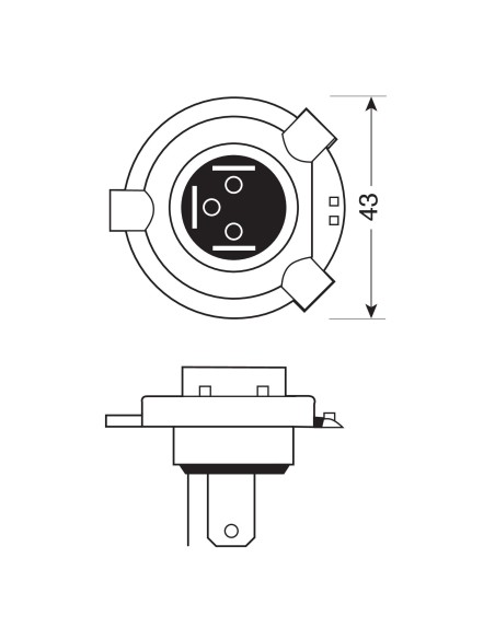 24V Lampada alogena - H4 - 75/70W - P43t - 1 pz  - Scatola