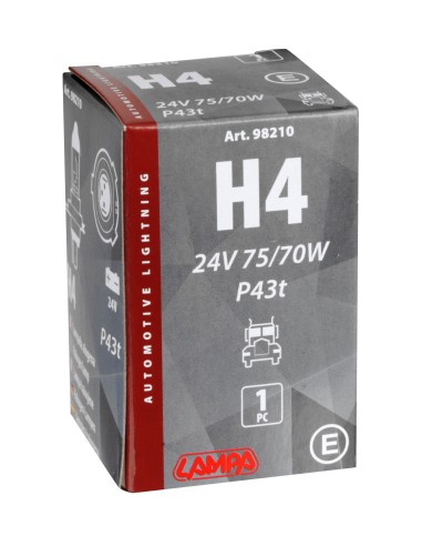 24V Lampada alogena - H4 - 75/70W - P43t - 1 pz  - Scatola
