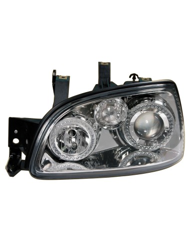 Coppia fanali anteriori Angel-Eyes - compatibile per  Renault Clio (3/96-3/98) - Cromo