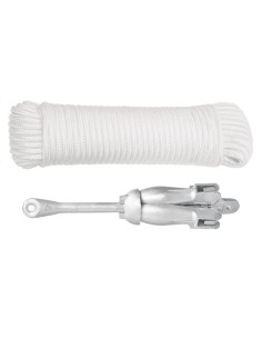 Ancora Pieghevole con Corda Argento 3,2 kg in Ferro Malleabile