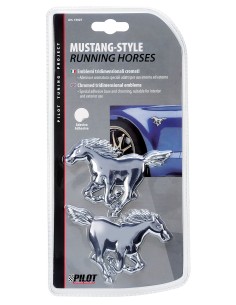 Emblema 3D cromato - 2 Horses 2