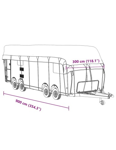 Telo per Roulotte Grigio 900x300 cm in Tessuto Non Tessuto