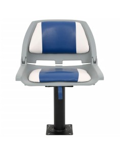 Set Sedile per Barca Pieghevole 4 pz Blu e Bianco 48x51x41 cm 2