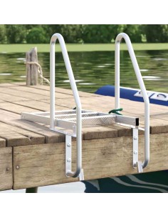 Scala da molo a 3 gradini Argento 58 x 77 x 144 cm Alluminio 2