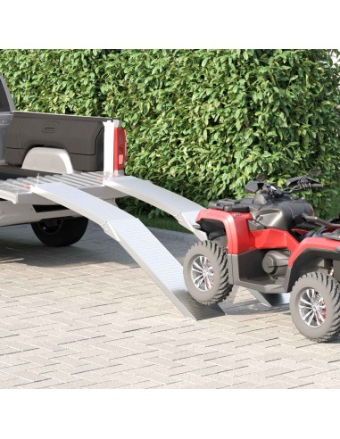 Ramp di Carico 2 pcs Argento 205 x 28 x 5 cm Alluminio