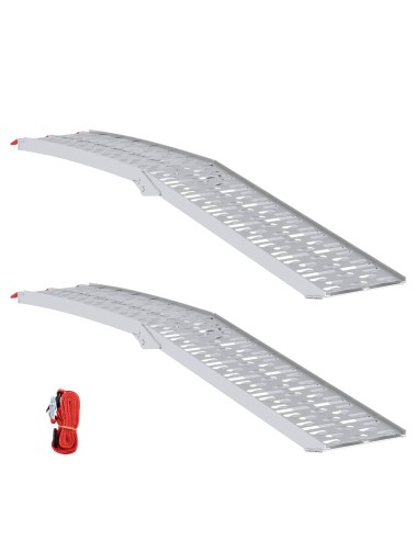 Ramp di Carico 2 pcs Argento 222 x 28 x 5 cm Alluminio