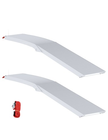 Ramp di Carico 2 pcs Argento 205 x 28 x 5 cm Alluminio