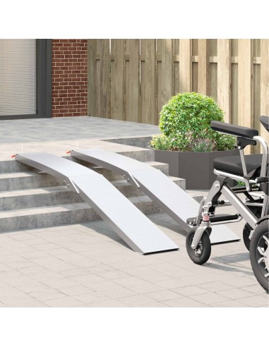 Ramp di Carico 2 pcs Argento 205 x 28 x 5 cm Alluminio